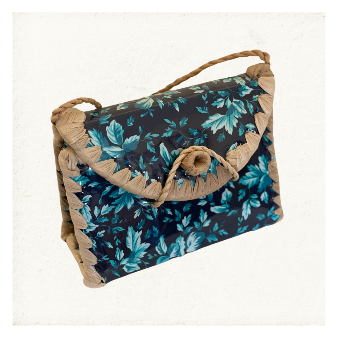 Blue floral clutch on sale