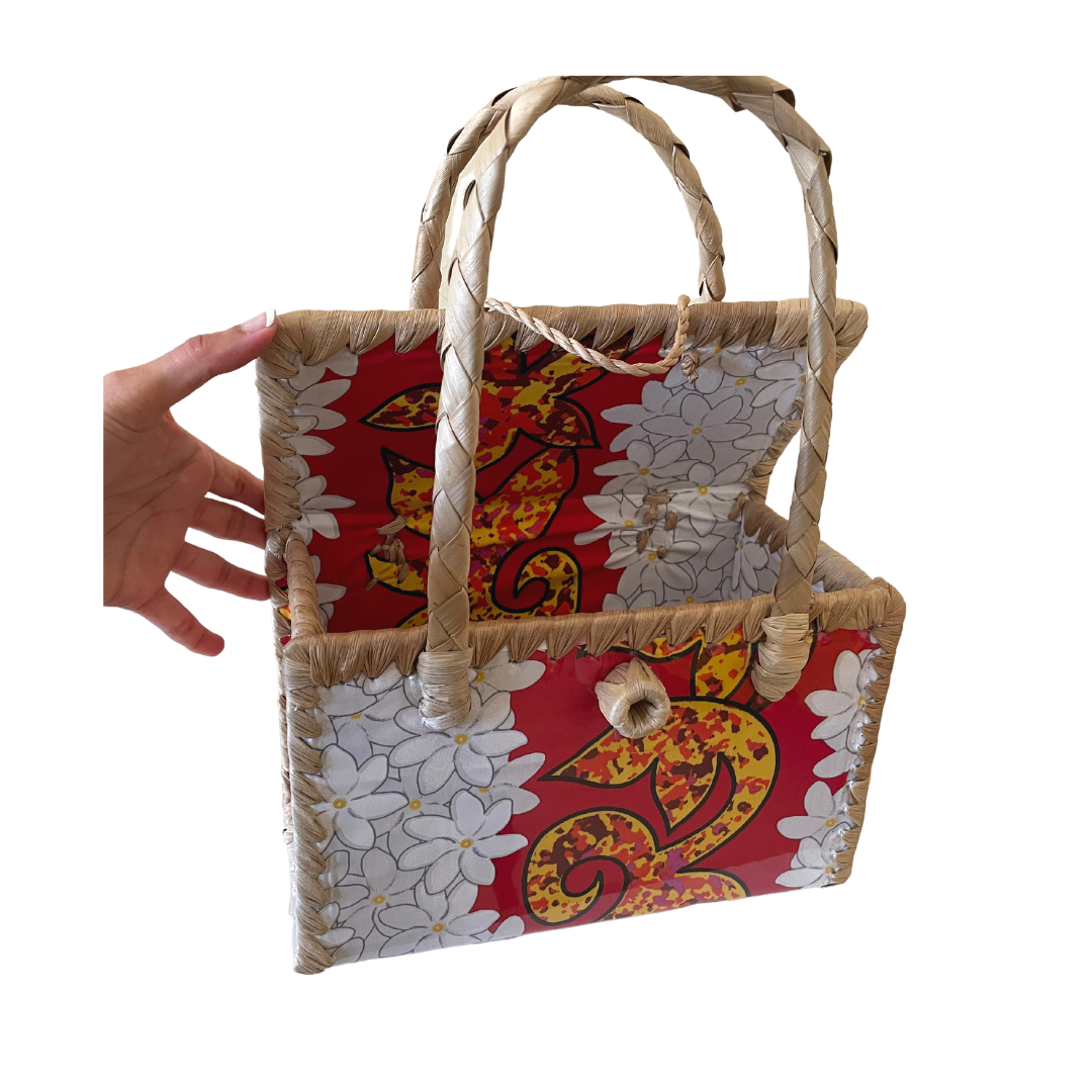 Red/White Tahitian Purse – From The Fenua