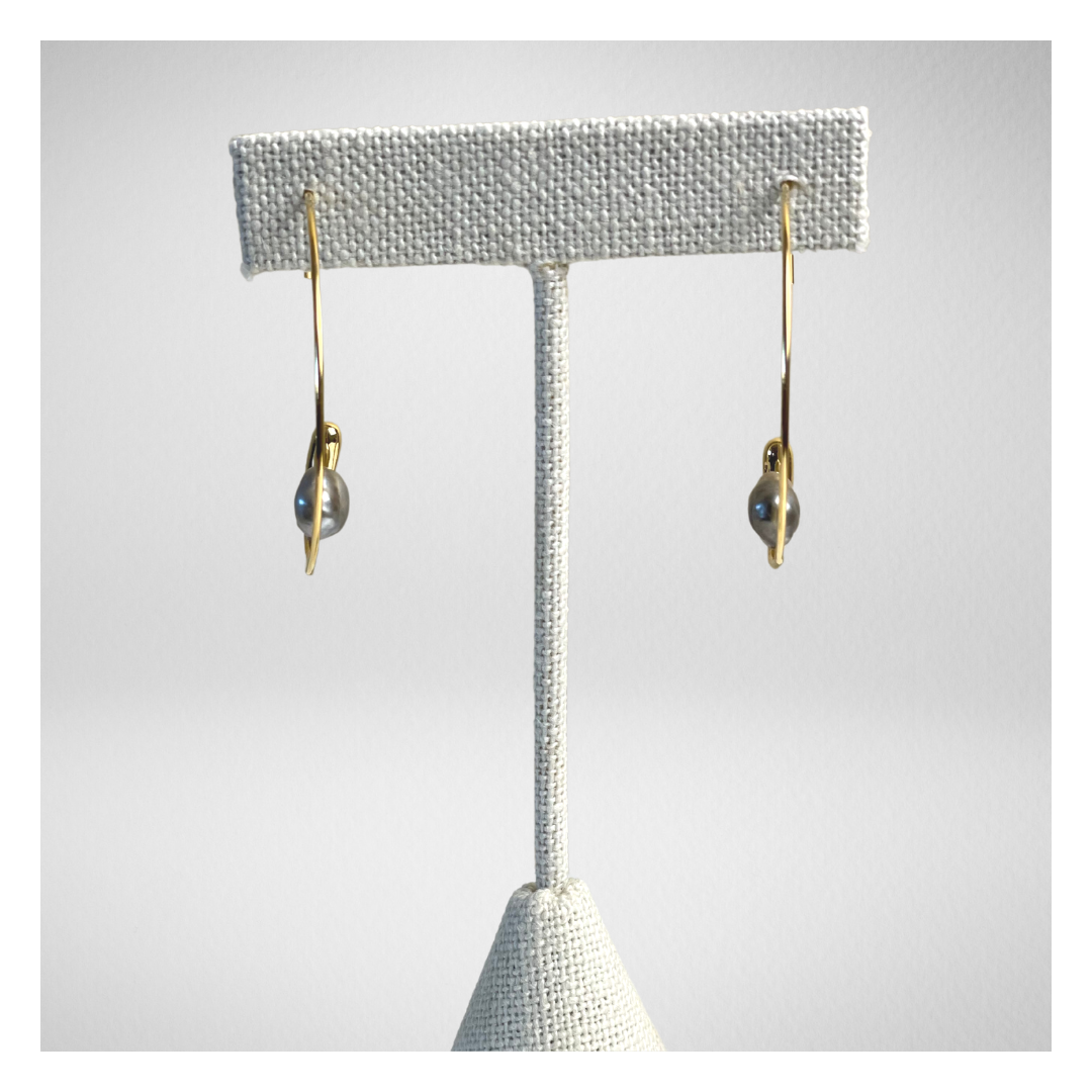 Keshi Tahitian Pearl Hoops 4