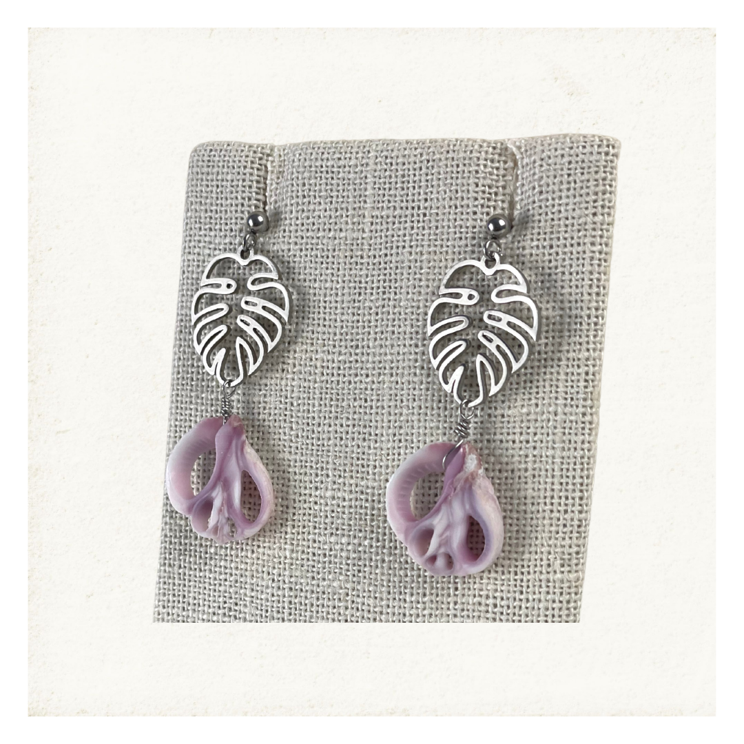 Monstera 'Ape Earrings Silver