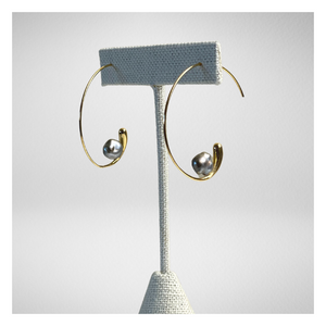 Keshi Tahitian Pearl Hoops 4