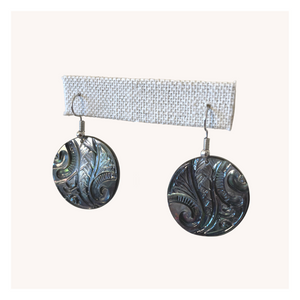 Mother of Pearl Circle Earrings