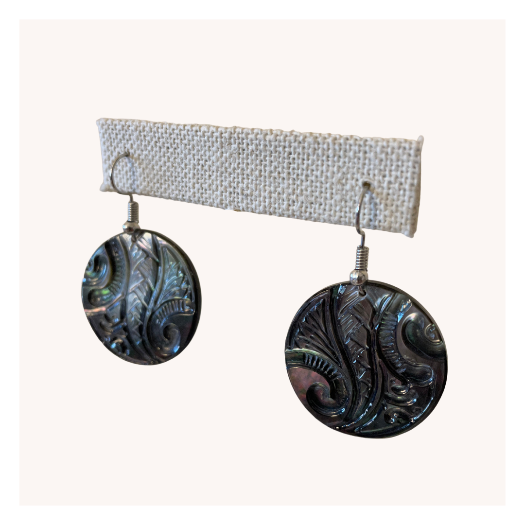 Mother of Pearl Circle Earrings