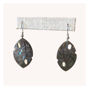 Mother of Pearl Teardrop Cut out Earrings